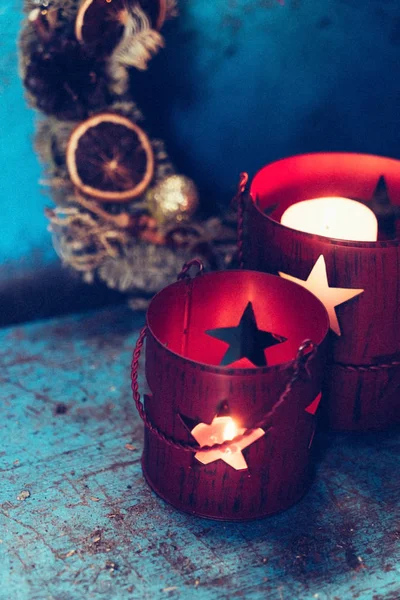 Lanterne decorative con candele — Foto Stock