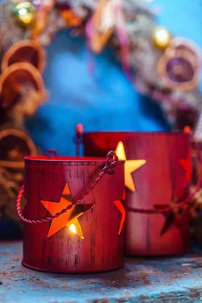 Red Christmas Candles — Stock Photo, Image