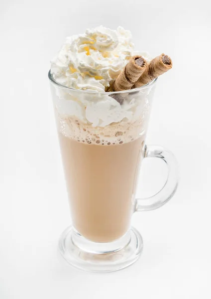 Coffee with whipped cream — Stock Photo, Image