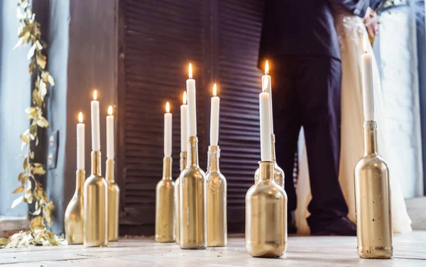 Candele di Natale in bottiglia — Foto Stock