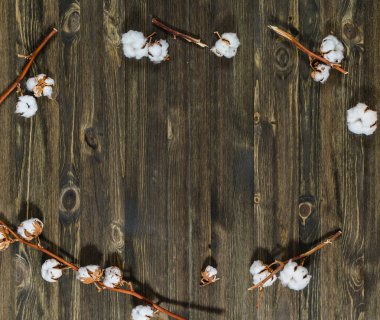 Pamuk çiçekli çerçeve