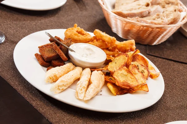 Assorted appetizer in the bar — Stock Photo, Image
