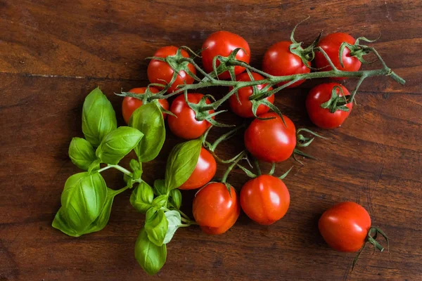 Tomates cerises au basilic — Photo