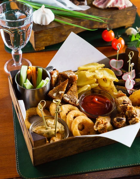Assorted appetizer in the bar — Stock Photo, Image
