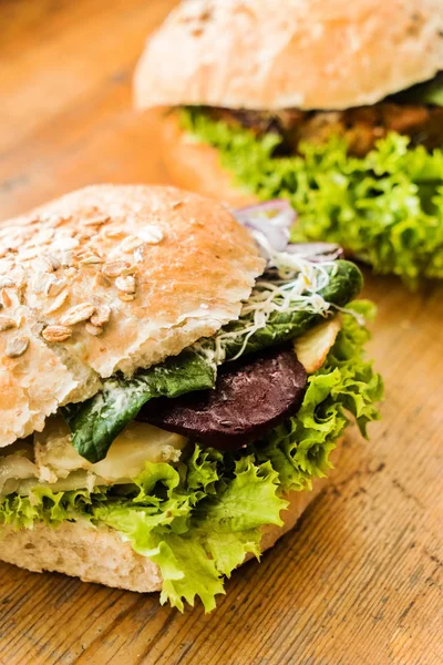 Hamburger vegano fatto in casa sano — Foto Stock