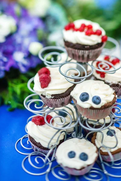 Deliciosos cupcakes de bayas —  Fotos de Stock