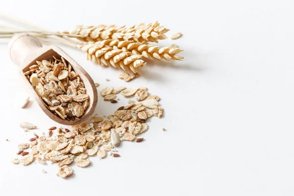 Muesli with amaranth in scoop — Stock Photo, Image