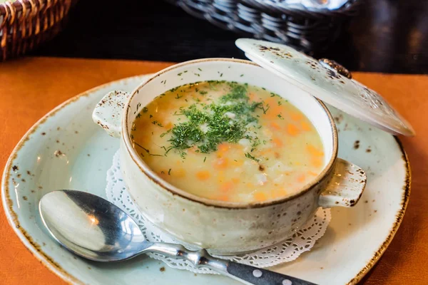 Rassolnik soup in a bowl — Stock Image Rassolnik soup in a bowl Royalty Free Stock Photos