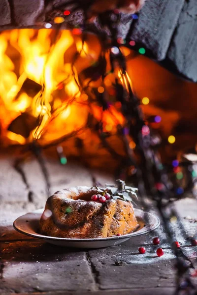 Gâteau traditionnel de Noël — Photo