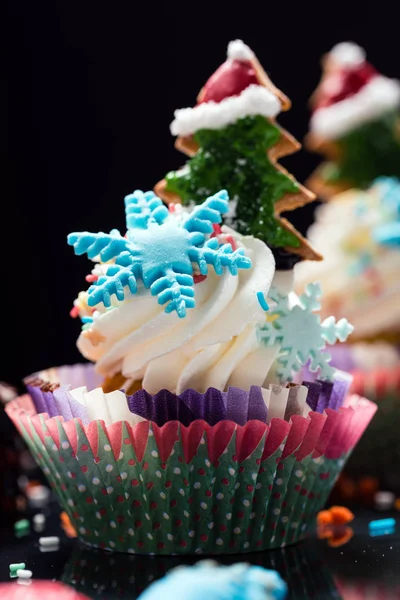 Holiday díszített cupcakes — Stock Fotó