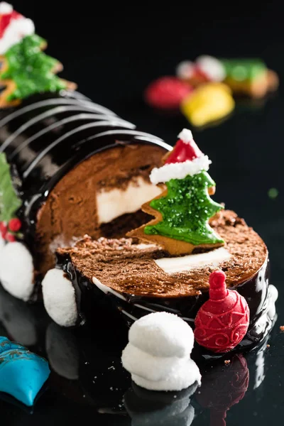 Chrismtas yule log — Stockfoto