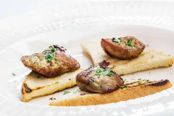 Canapes with foie gras — Stock Photo, Image