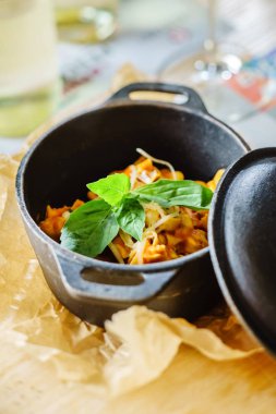 lezzetli deniz ürünleri makarna