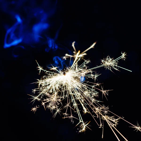 Golden Christmas sparkler — Stock Photo, Image