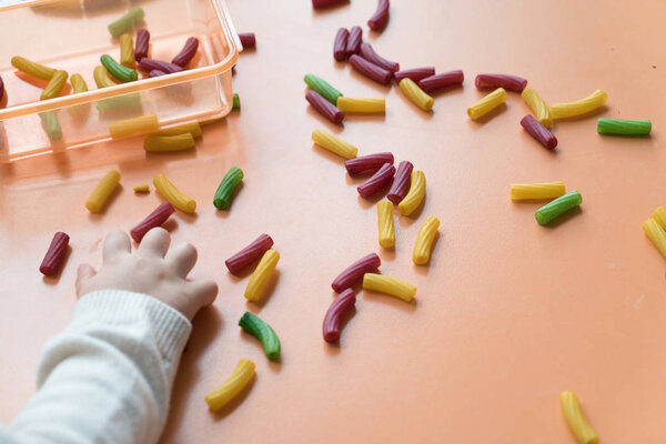 baby with sensory play