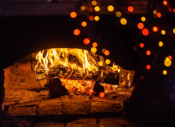 Festlicher Kamin Hintergrund — Stockfoto