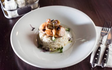 ördek ve mantarlı risotto