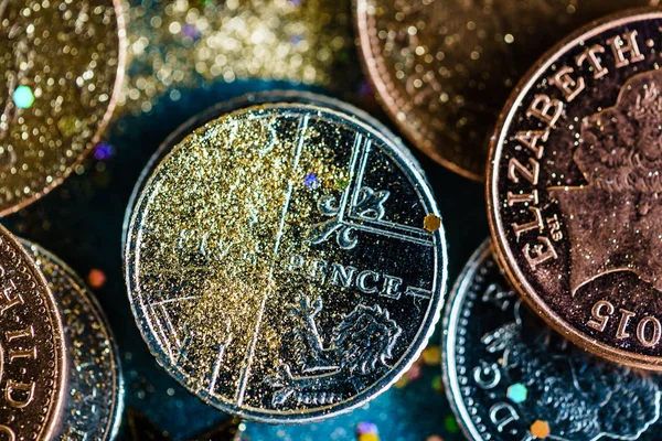 Diferentes monedas inglesas — Foto de Stock