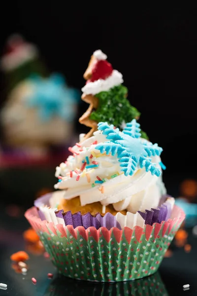 Heldere kerst cupcakes — Stockfoto