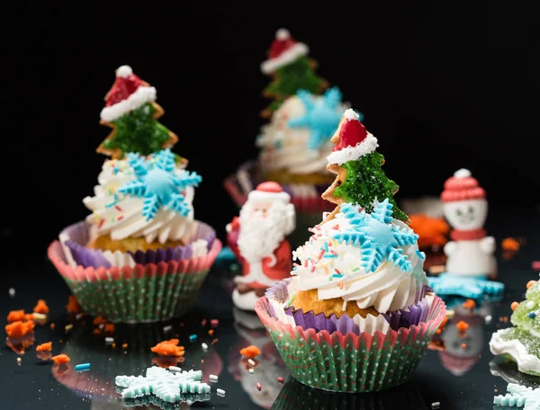 Heldere kerst cupcakes — Stockfoto