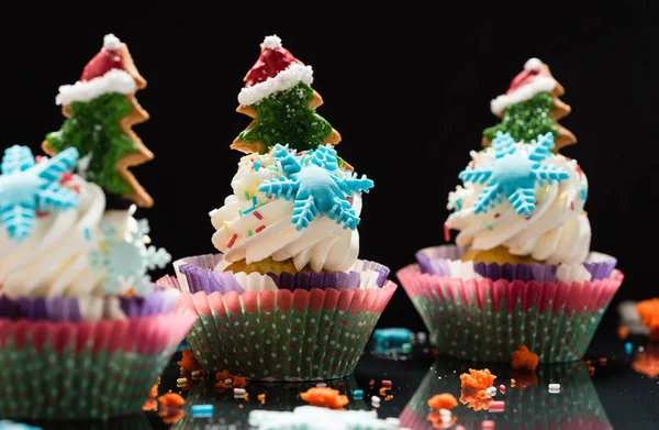 Brillanti cupcake di Natale — Foto Stock