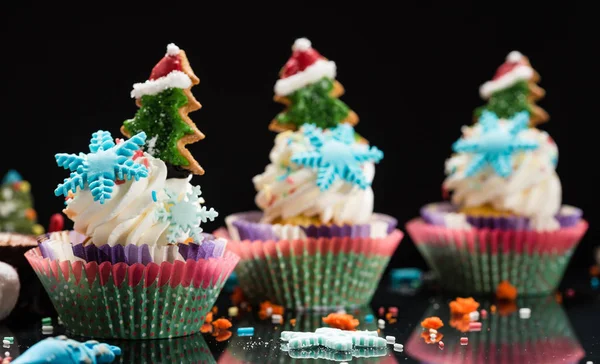 Brillanti cupcake di Natale — Foto Stock