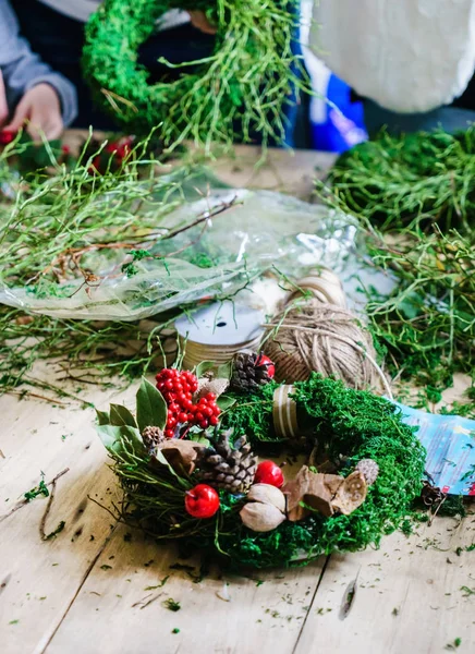 Ghirlanda porta di Natale — Foto Stock