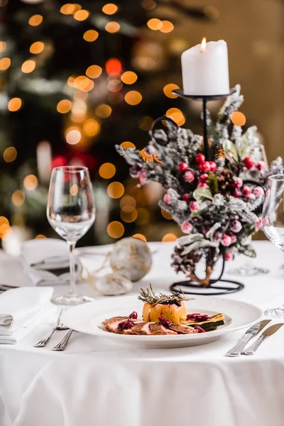 Served Christmas dinner — Stock Photo, Image