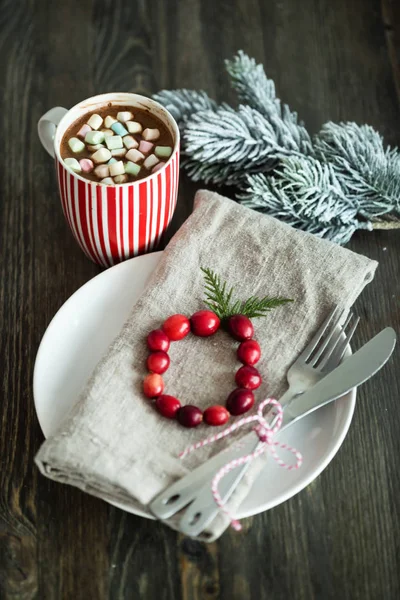 Christmas table setting — Stock Photo, Image