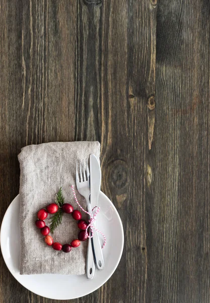 Christmas table setting — Stock Photo, Image