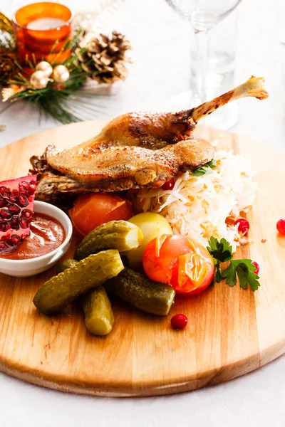 Christmas roasted goose — Stock Photo, Image