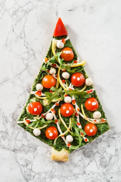 Noel ağacı pizza — Stok fotoğraf