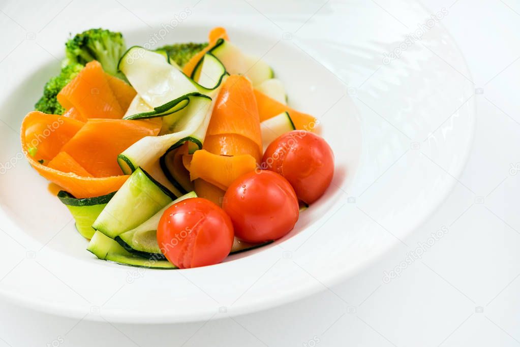 sliced fresh vegetables