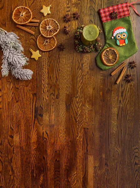 Sfondo natalizio con arance — Foto Stock