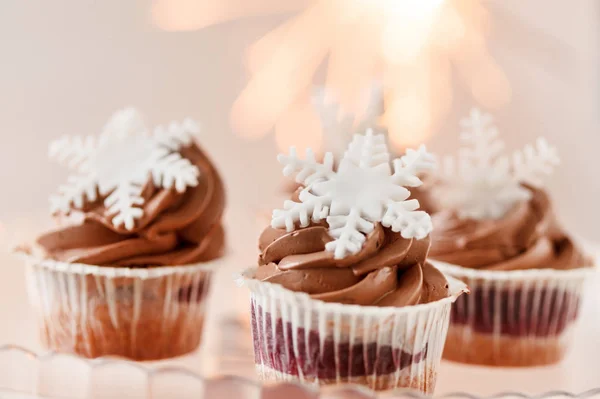 Boże Narodzenie urządzone cupcakes — Zdjęcie stockowe