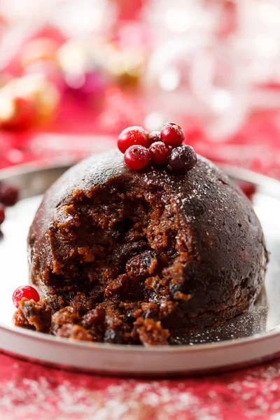 Різдво шоколадний пудинг — стокове фото