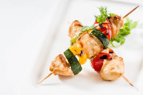 Grilled chicken kebab — Stock Photo, Image