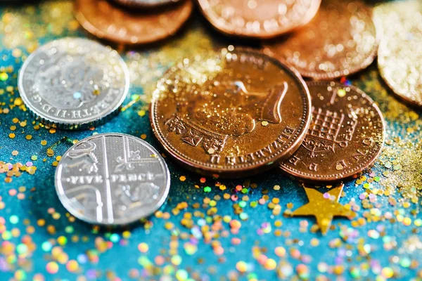 Pile of english coins — Stock Photo, Image