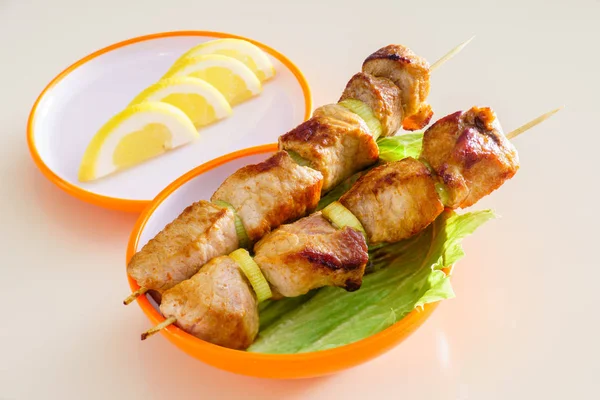 Grilled kebab skewers — Stock Photo, Image