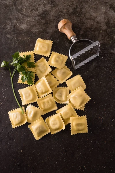 Pile of fresh ravioli — Stock Photo, Image