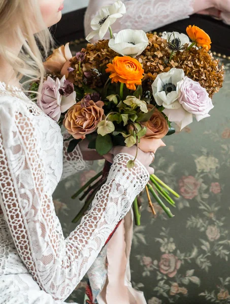 nice bride with flowers