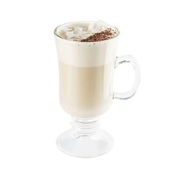 Kawa latte w szklance — Zdjęcie stockowe