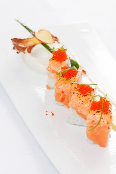 Tasty sushi on plate — Stock Photo, Image