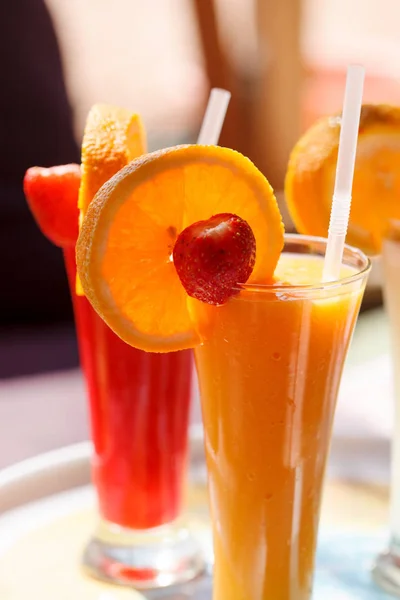 Fresh juice in glasses — Stock Photo, Image