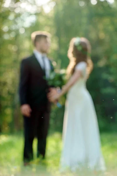 Casal no dia do casamento — Fotografia de Stock