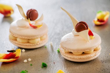 dekorasyonu ile lezzetli macaroons