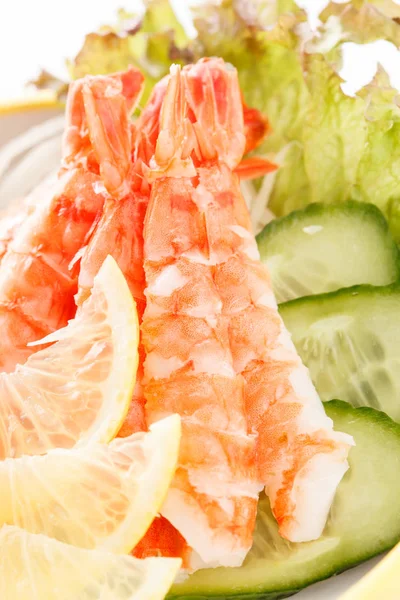Sashimi shrimp with rice noodles — Stock Photo, Image