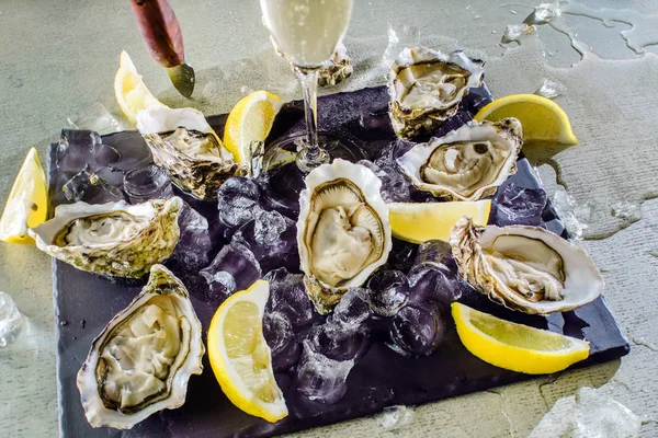 Deliciosas ostras abiertas — Foto de Stock