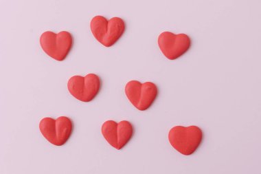 Sevgililer günü kartı şablonu ile şeker Kalpler