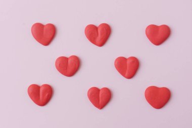 Sevgililer günü kartı şablonu ile şeker Kalpler